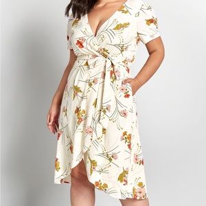 ModCloth Poetic Presence Faux-Wrap Dress